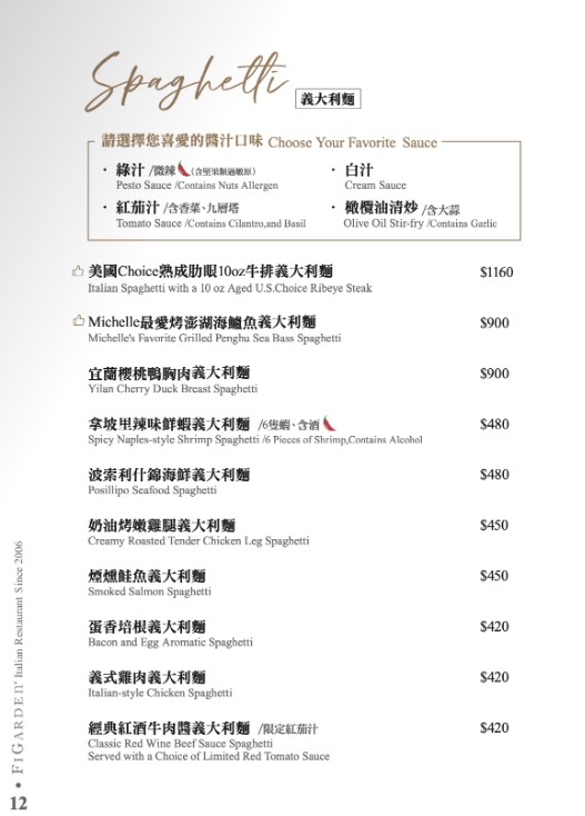 菲菲花園義式餐廳_菜單menu_台中約會餐廳推薦10