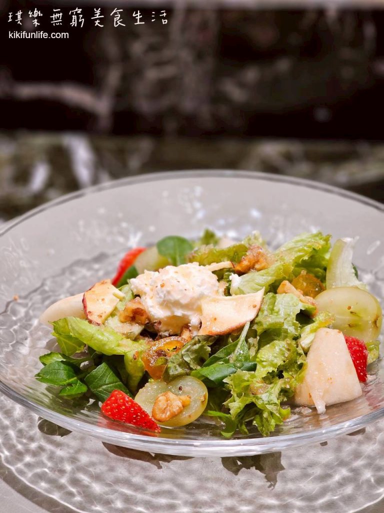 夏登法式鐵板燒_絲綢乳酪沙拉_蜜漬果韻青蘋果醬_台中鐵板燒推薦