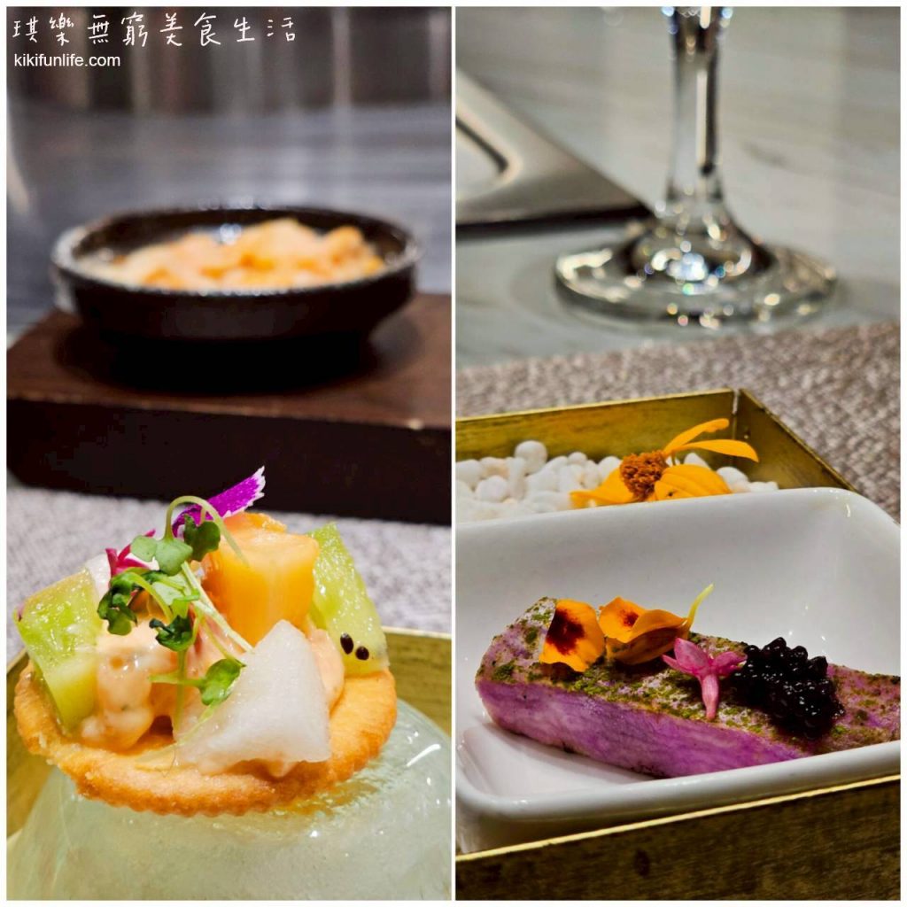 抹茶山藥魚子_水果莎莎龍蝦脆餅_森鐵板燒_台中美食_台中高級鐵板燒推薦