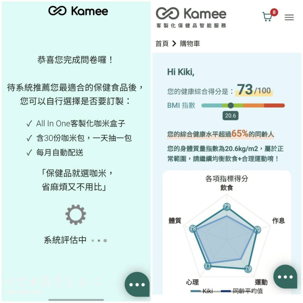Kamee咖米_AI智能健康評估系統_問卷報告