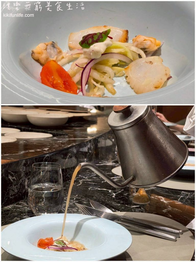 台中鐵板燒推薦_夏登法式鐵板燒_台中必吃_鐵板燒餐廳推薦_海鮮蕃茄清湯_香茅慕斯