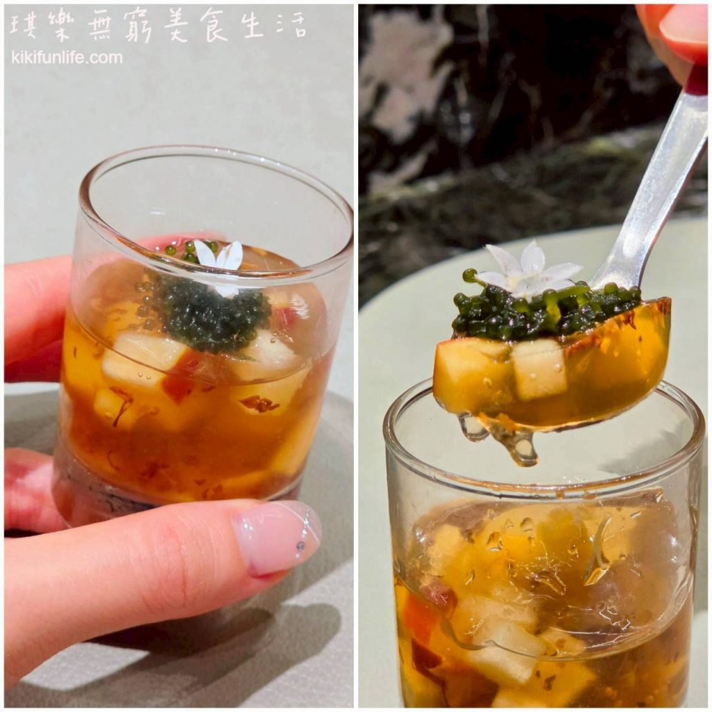 台中鐵板燒推薦_夏登法式鐵板燒_台中必吃餐廳_無花果桂花釀茉莉凍_海葡萄