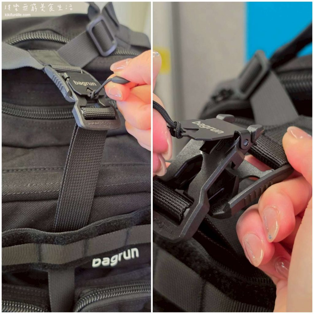 Bagrun_FIDLOCK瞬開磁扣_旅行後背包推薦_磁吸快扣設計_單手快速開啟示範
