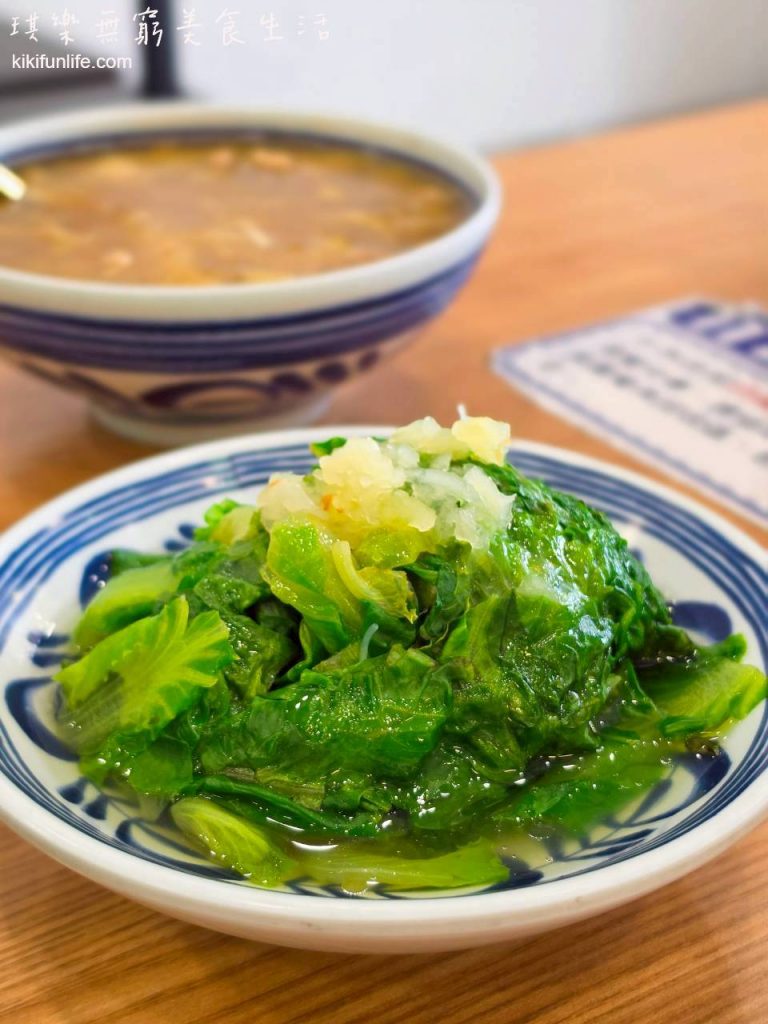台中美食推薦_太平美食餐廳_王爺王肉羹太平店_當季食蔬_大陸妹_燙青菜
